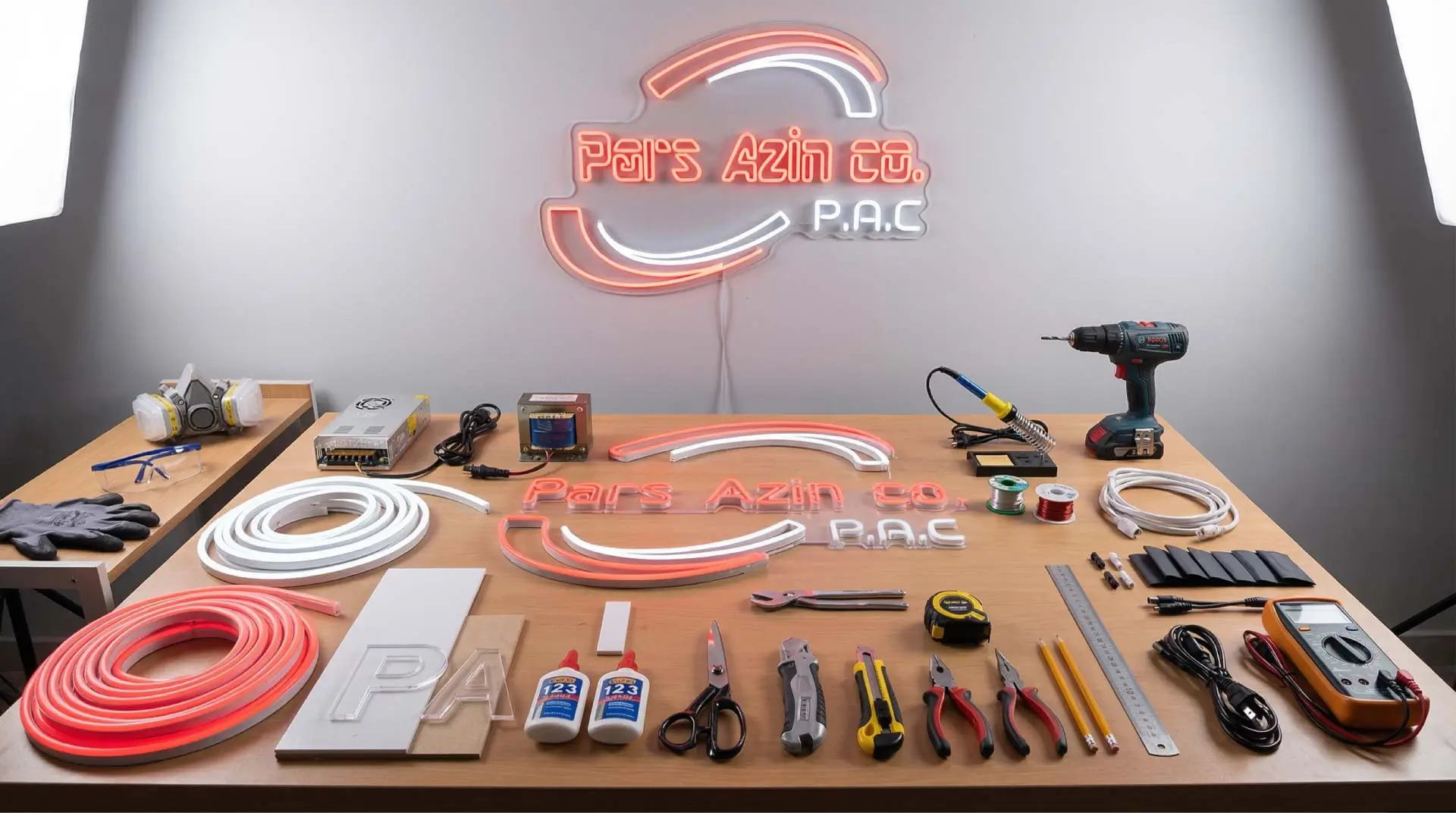 ابزار مورد نیاز ساخت تابلو نئون فلکسی