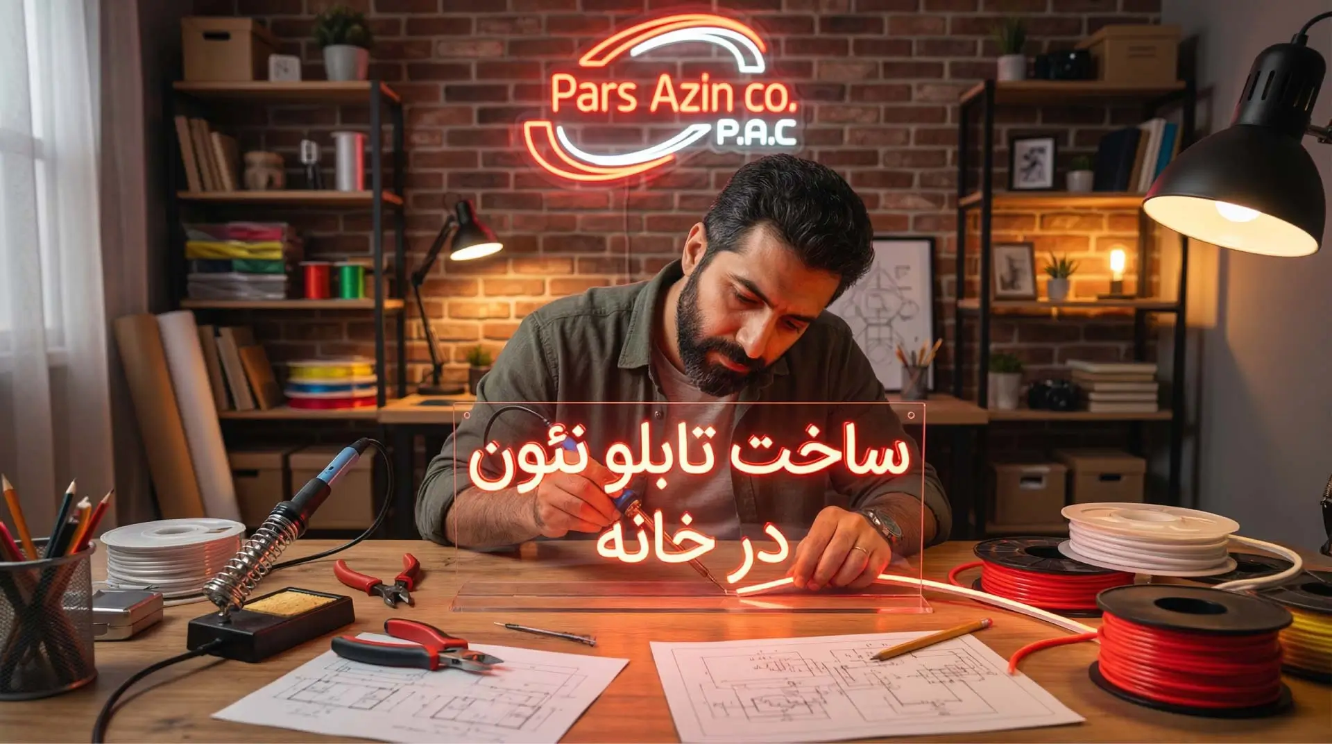 ساخت تابلو نئون در خانه